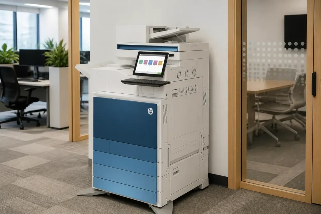 An HP Color LaserJet multifunction printer